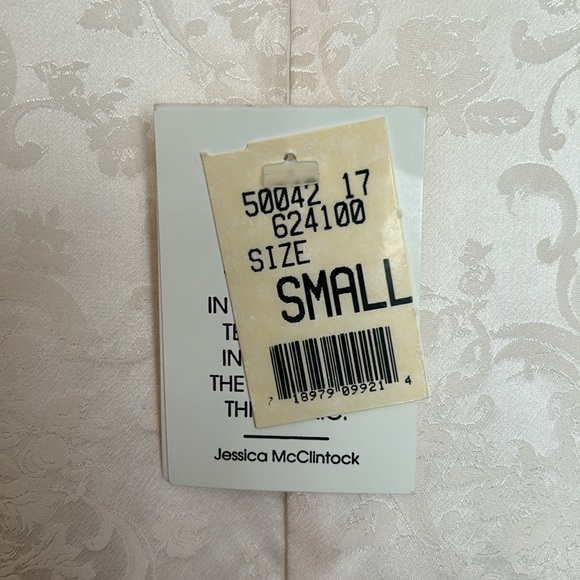 Jessica McClintock Silk Elegant Cream Sleeveless Dress - Picture 4 of 4